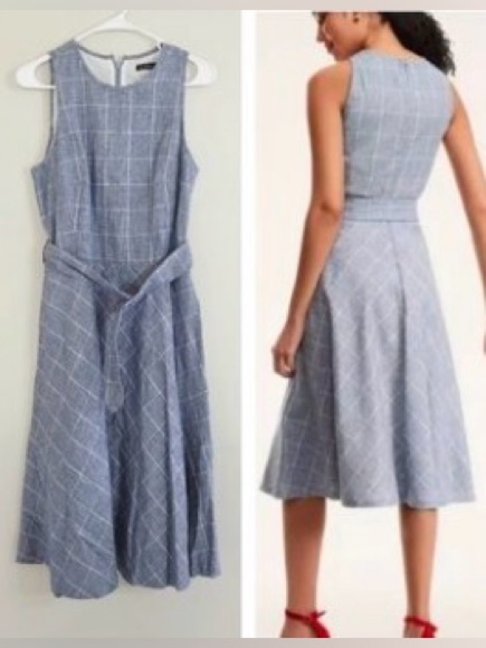 Brooks Brothers Lined Linen/Cotton Blend Belted Dress